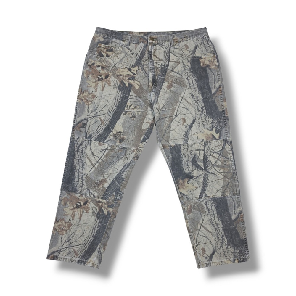 Vintage Wrangler Realtree Hardwoods Faded Camo Double-Knee Jeans Men's 39x28